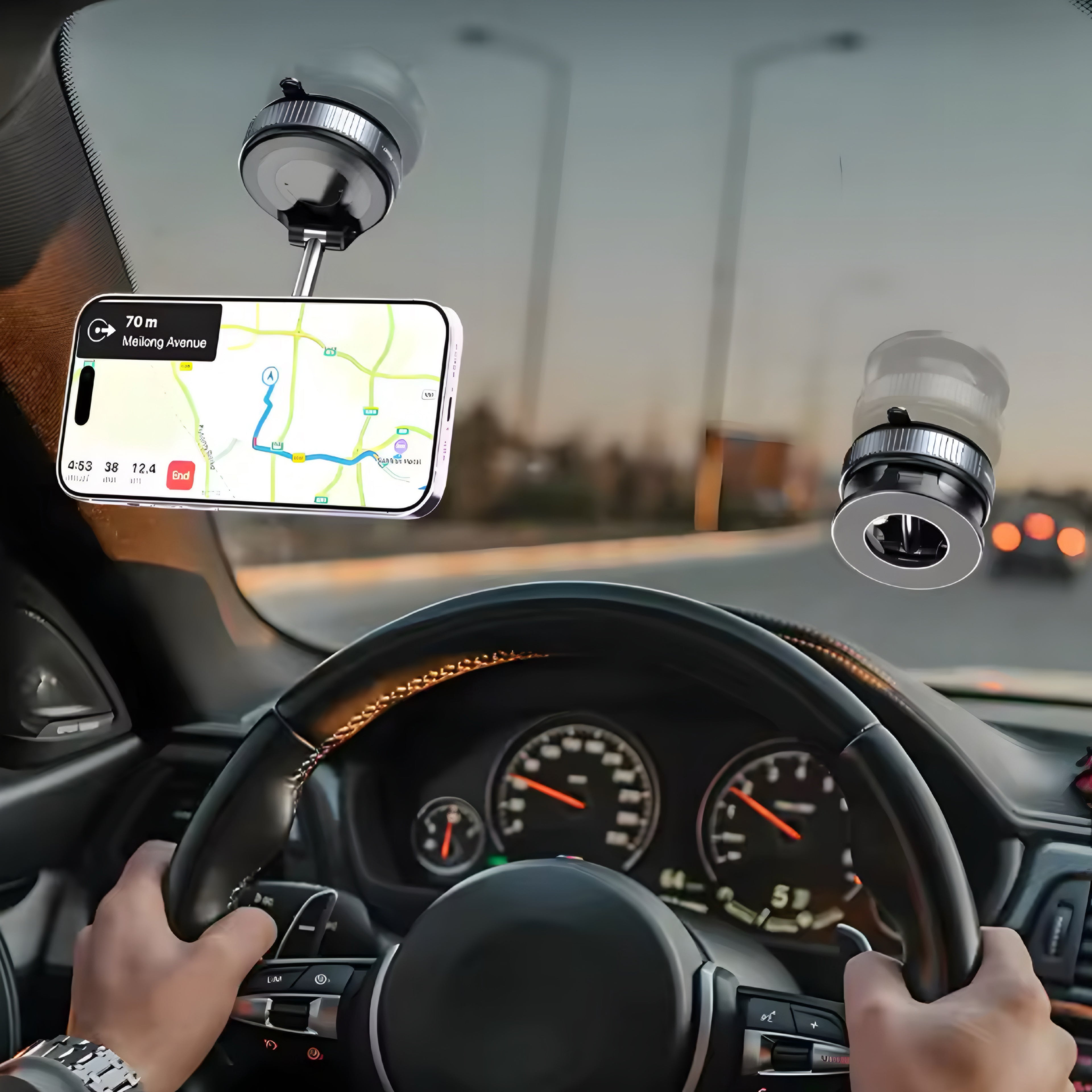 Support téléphone voiture magnétique pliable – rotation 360° sécurisé