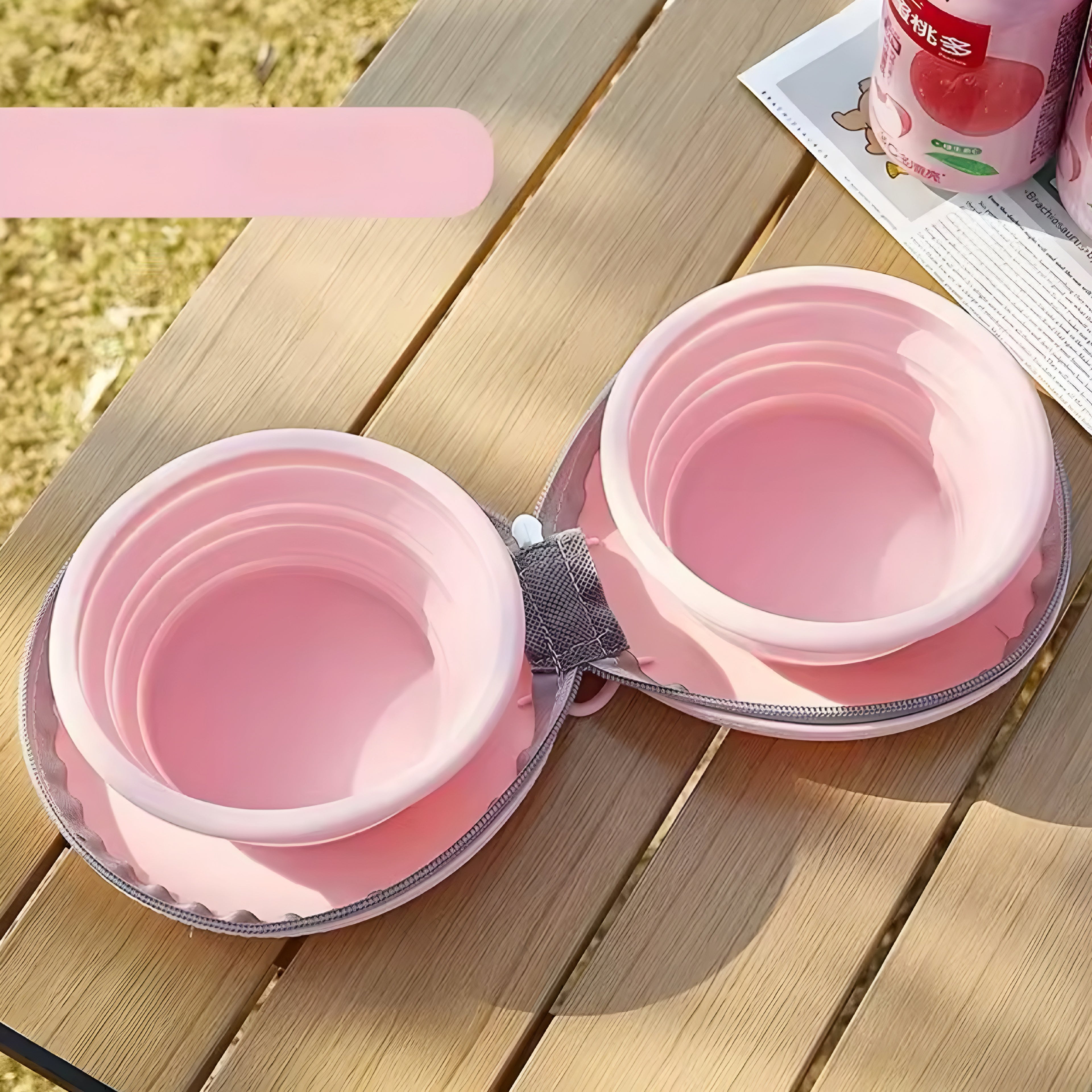 Gamelle pliable pour chien 2 en 1 – bol double silicone portable voyage