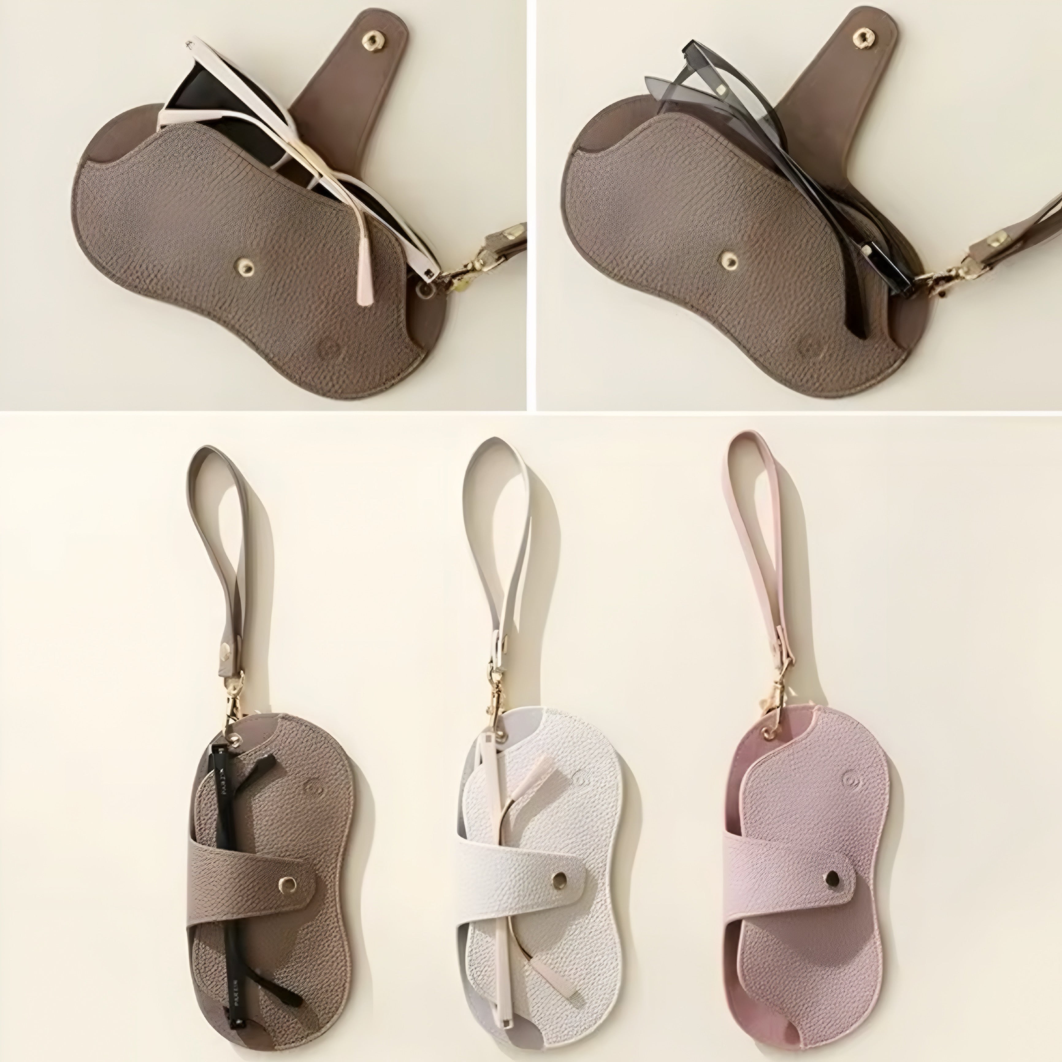 Étui à lunettes en cuir PU effet lychee – protection légère et élégante