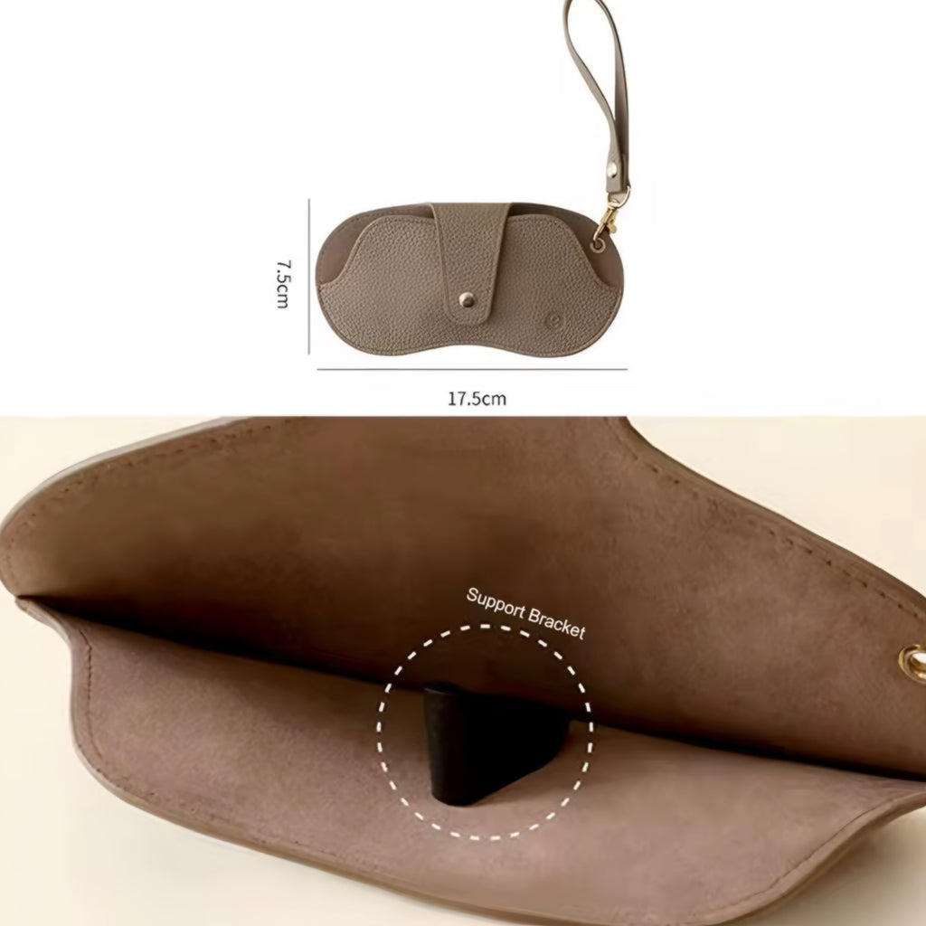 Étui à lunettes en cuir PU effet lychee – protection légère et élégante