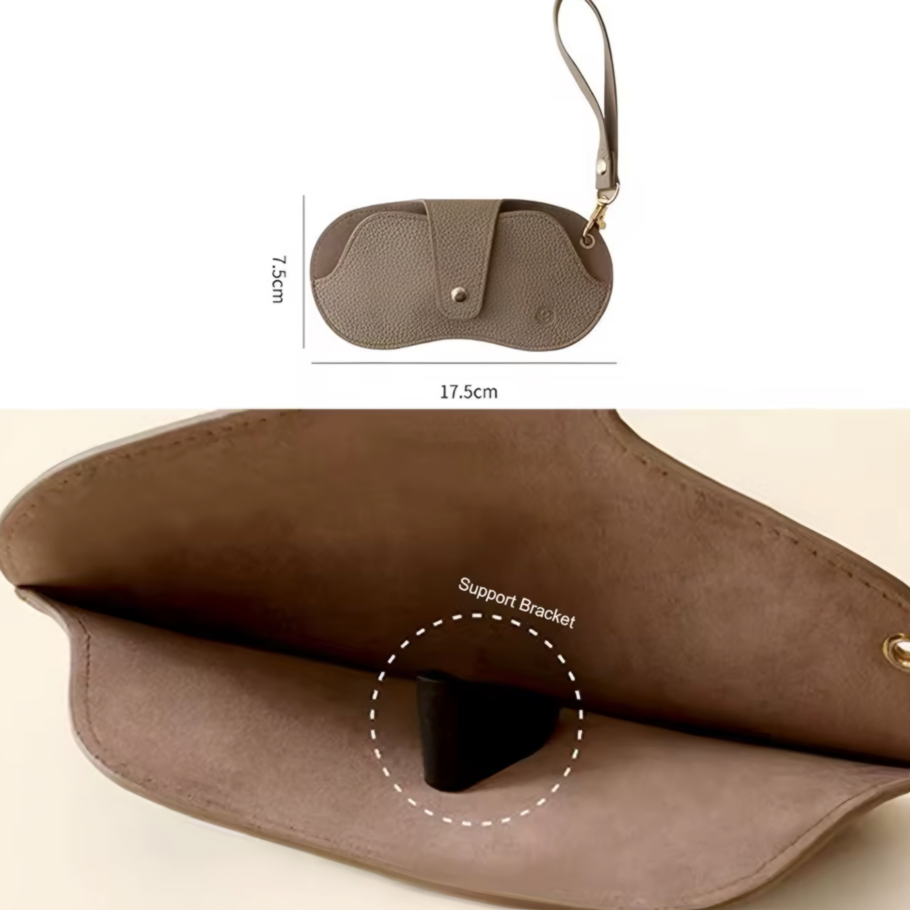 Étui à lunettes en cuir PU effet lychee – protection légère et élégante