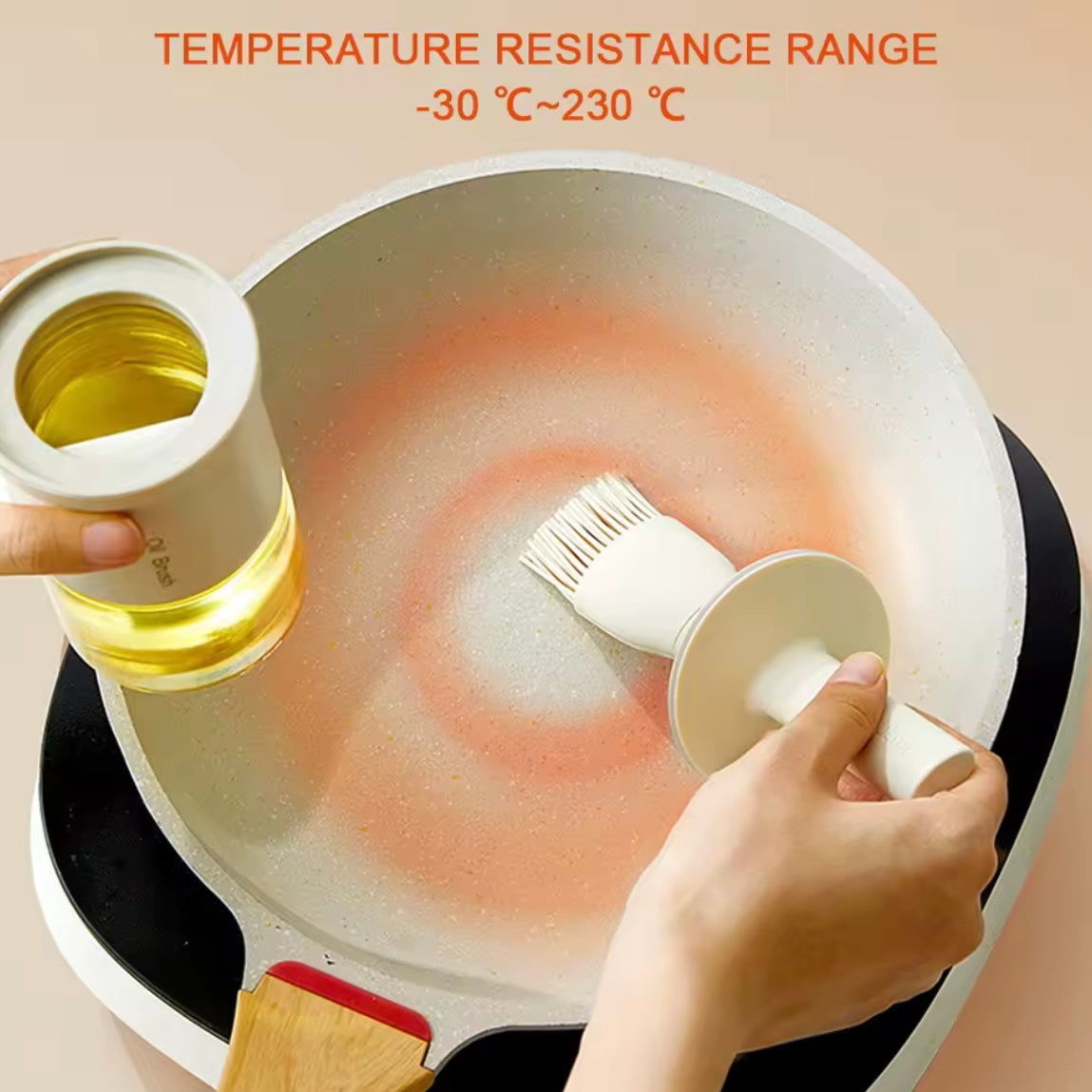Bouteille doseuse huile 2 en 1 avec pinceau – cuisine propre et précise