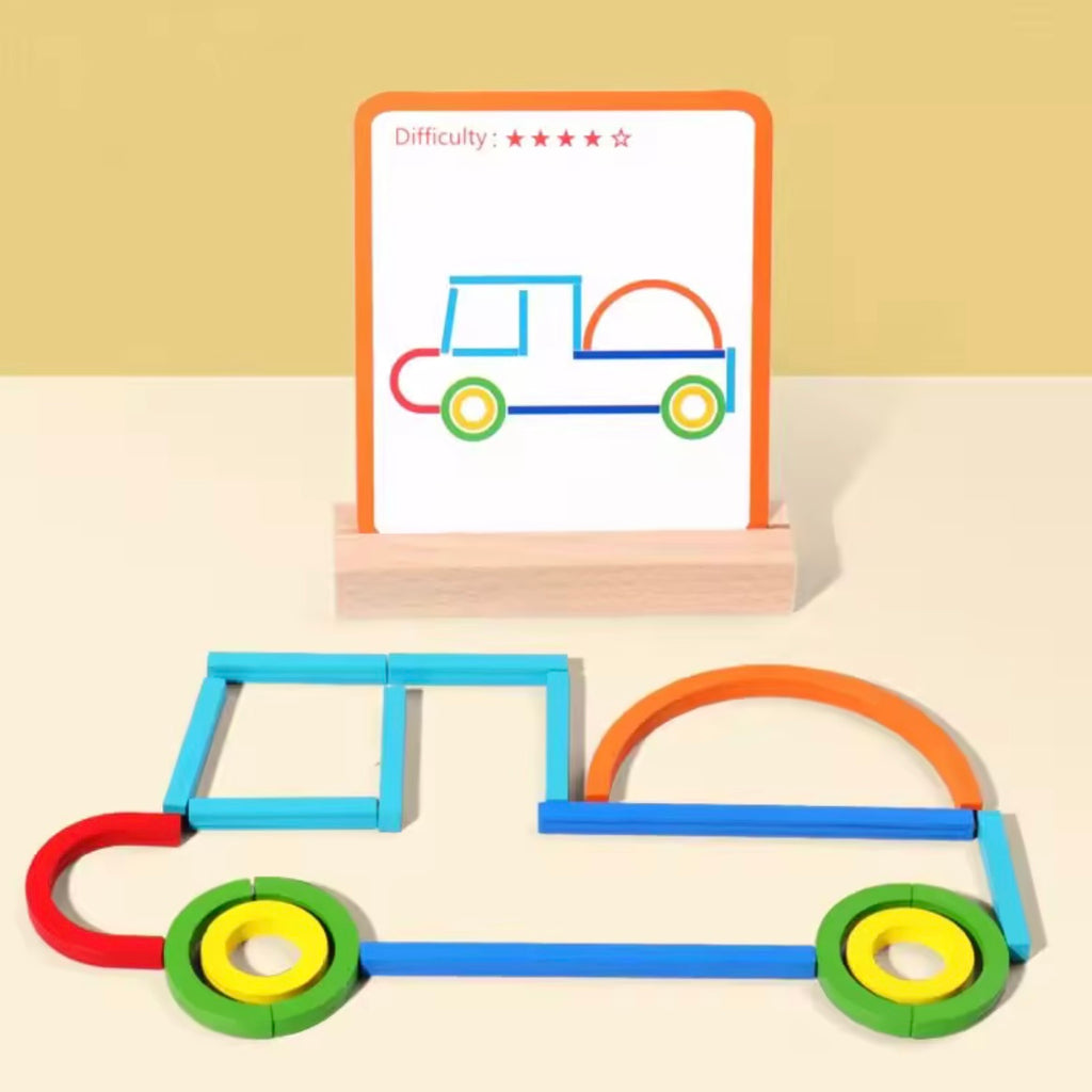 Puzzle Montessori en bois – jeu éducatif logique et créatif