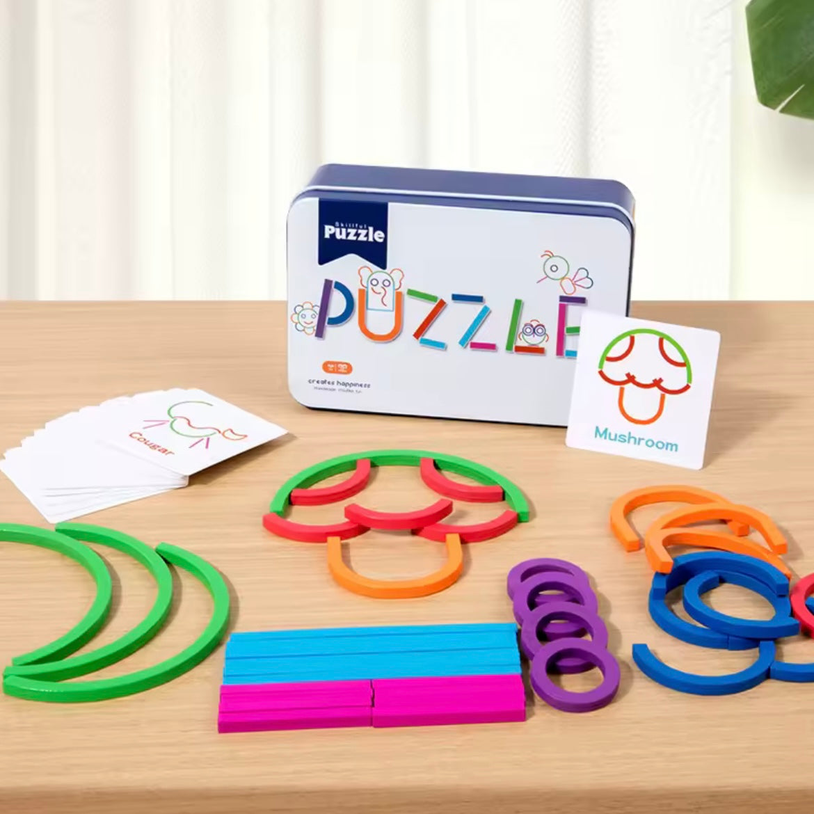 Puzzle Montessori en bois – jeu éducatif logique et créatif