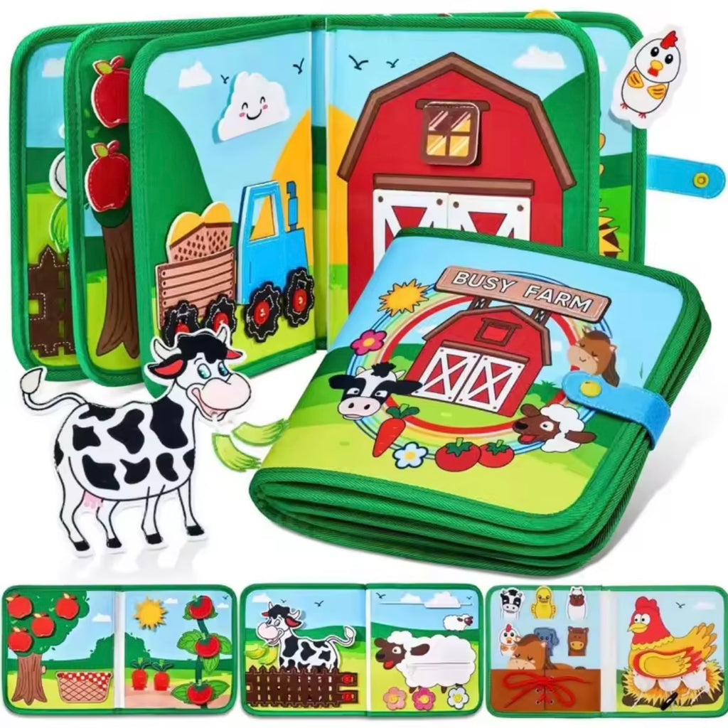 Livre Montessori interactif – ferme (apprentissage sans écran)
