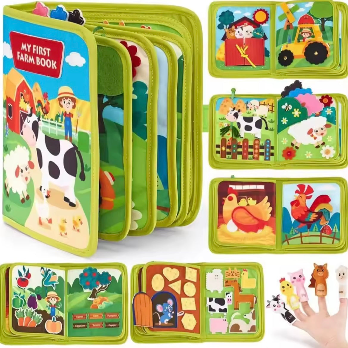 Livre Montessori interactif – ferme (apprentissage sans écran)