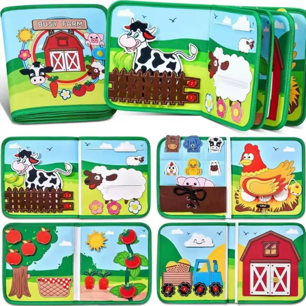 Livre Montessori interactif – ferme (apprentissage sans écran)