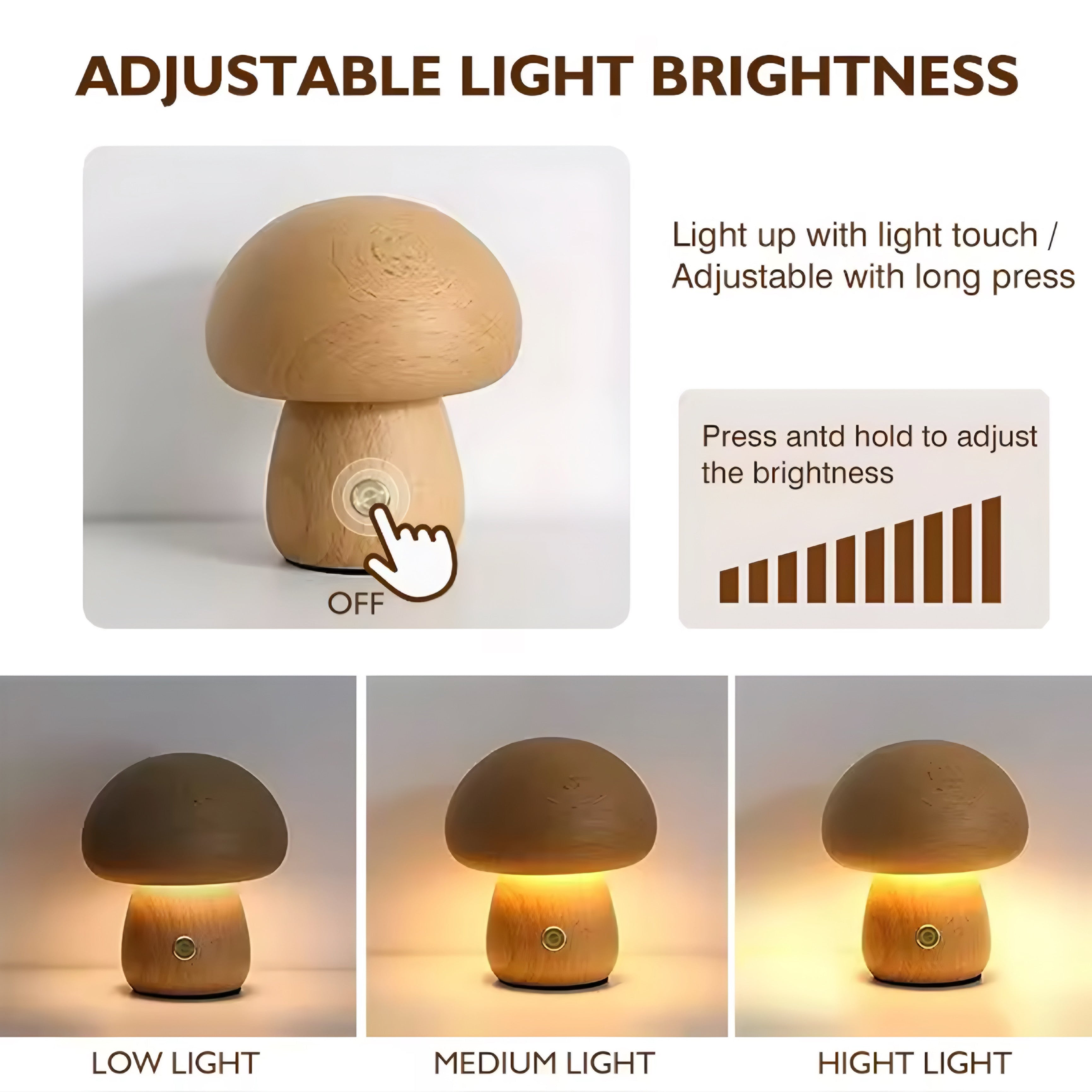Lampe champignon en bois – lumière douce et chaleureuse
