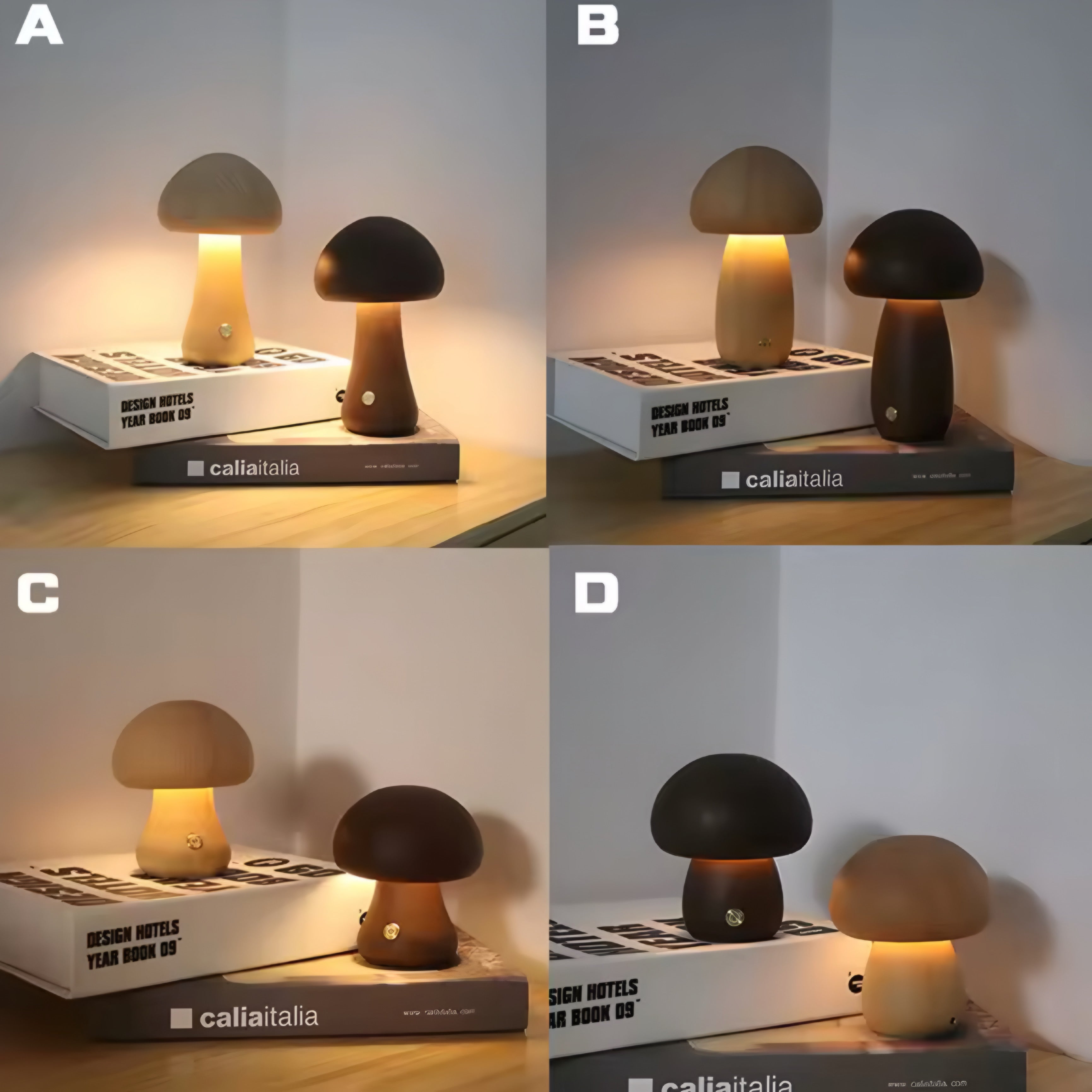 Lampe champignon en bois – lumière douce et chaleureuse
