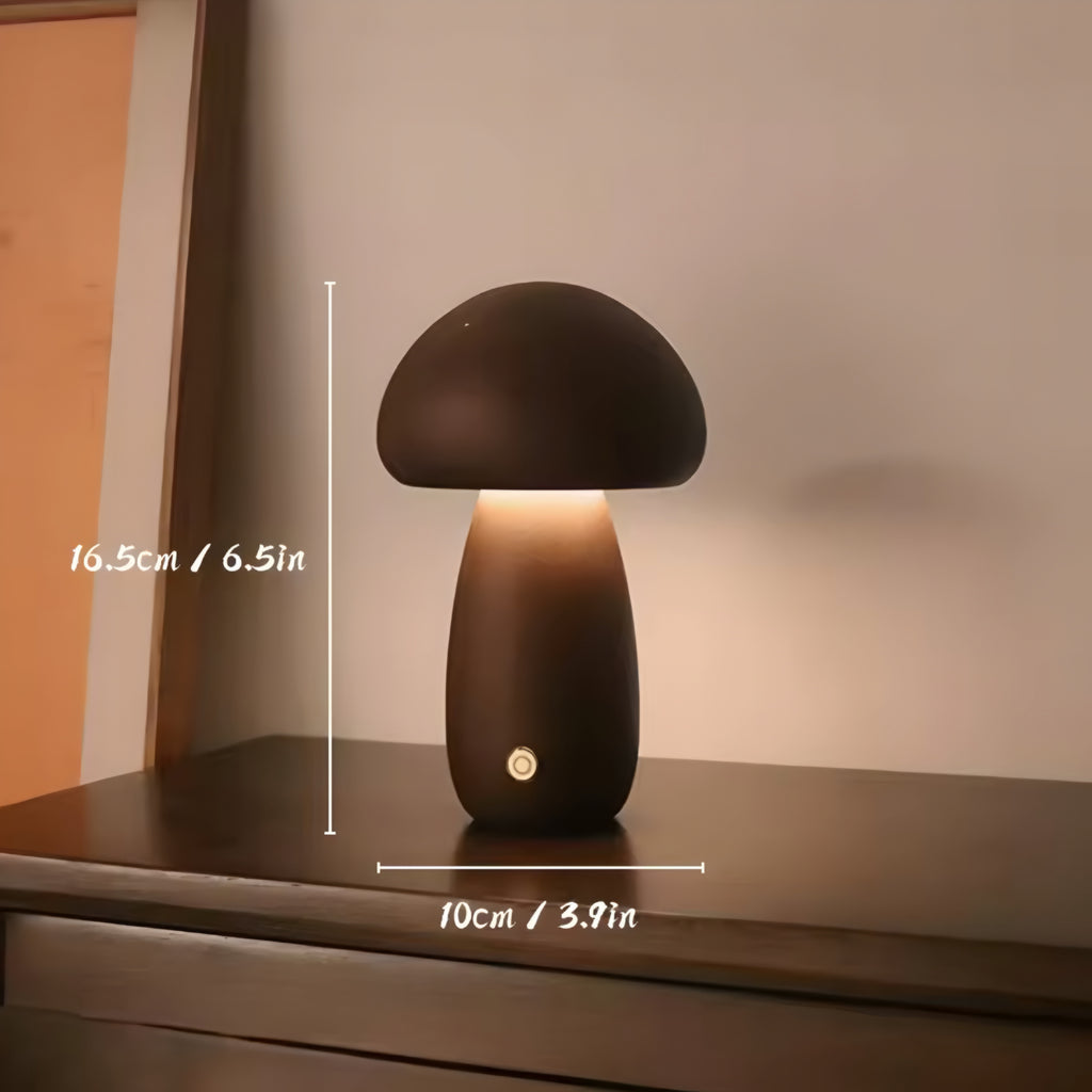 Lampe champignon en bois – lumière douce et chaleureuse