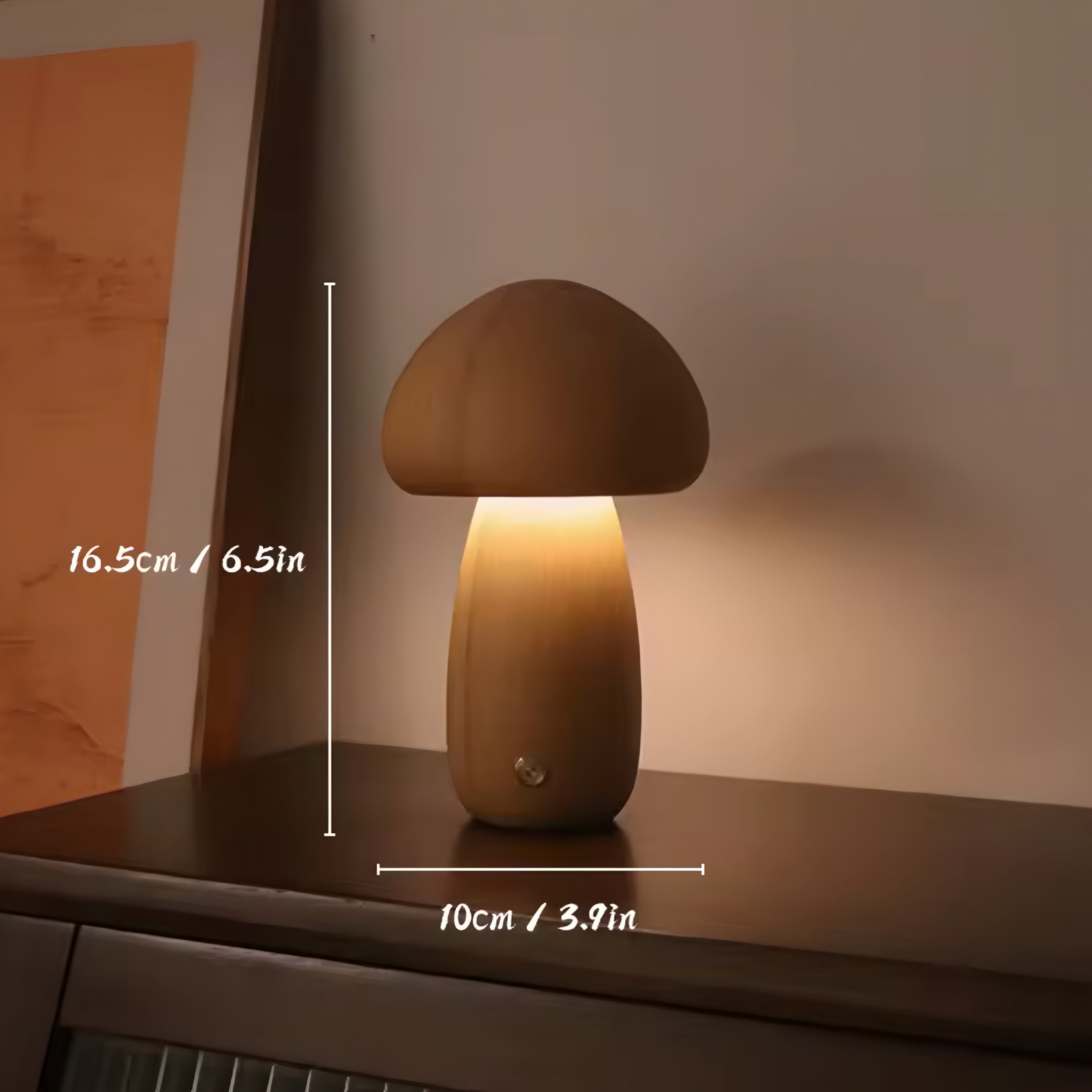 Lampe champignon en bois – lumière douce et chaleureuse