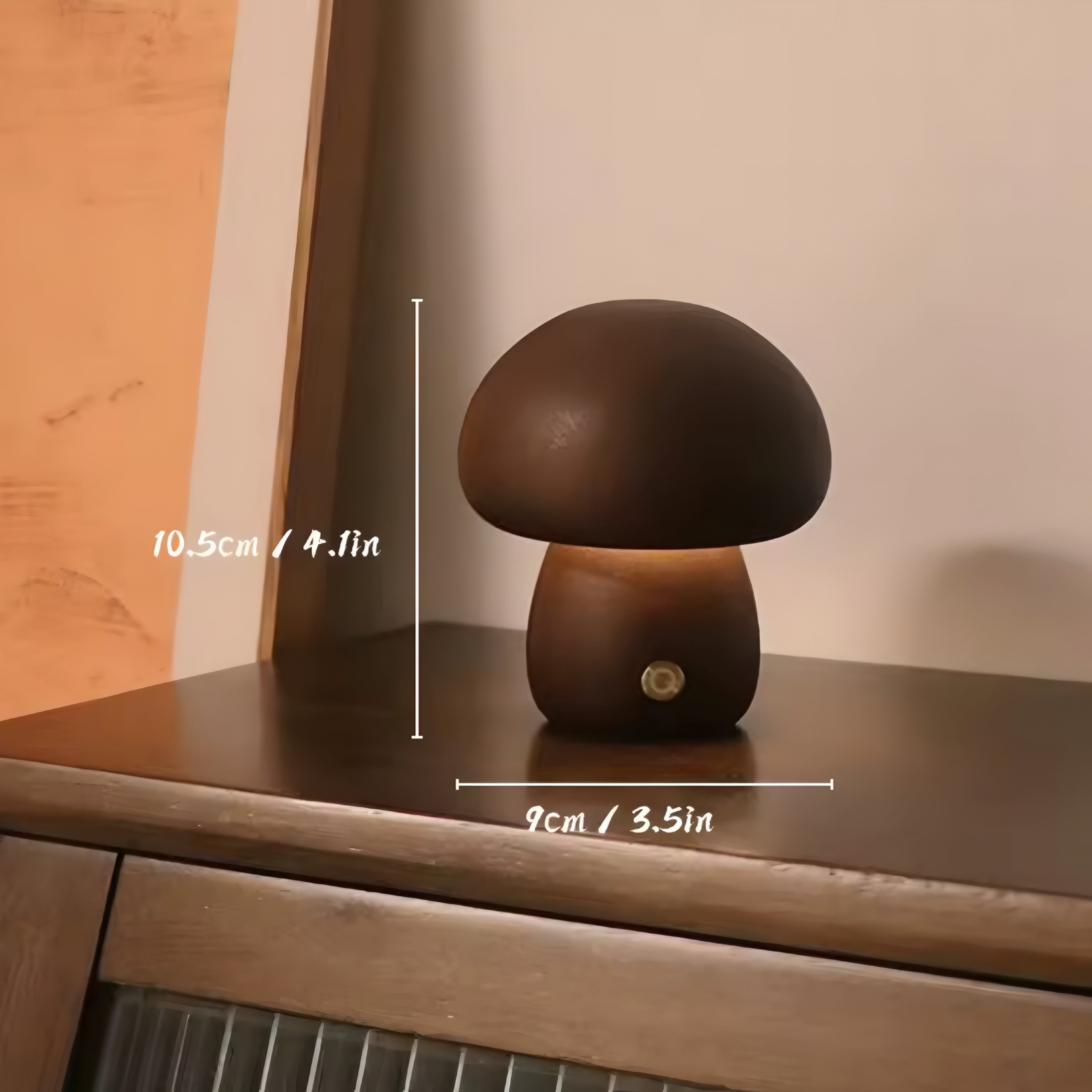 Lampe champignon en bois – lumière douce et chaleureuse
