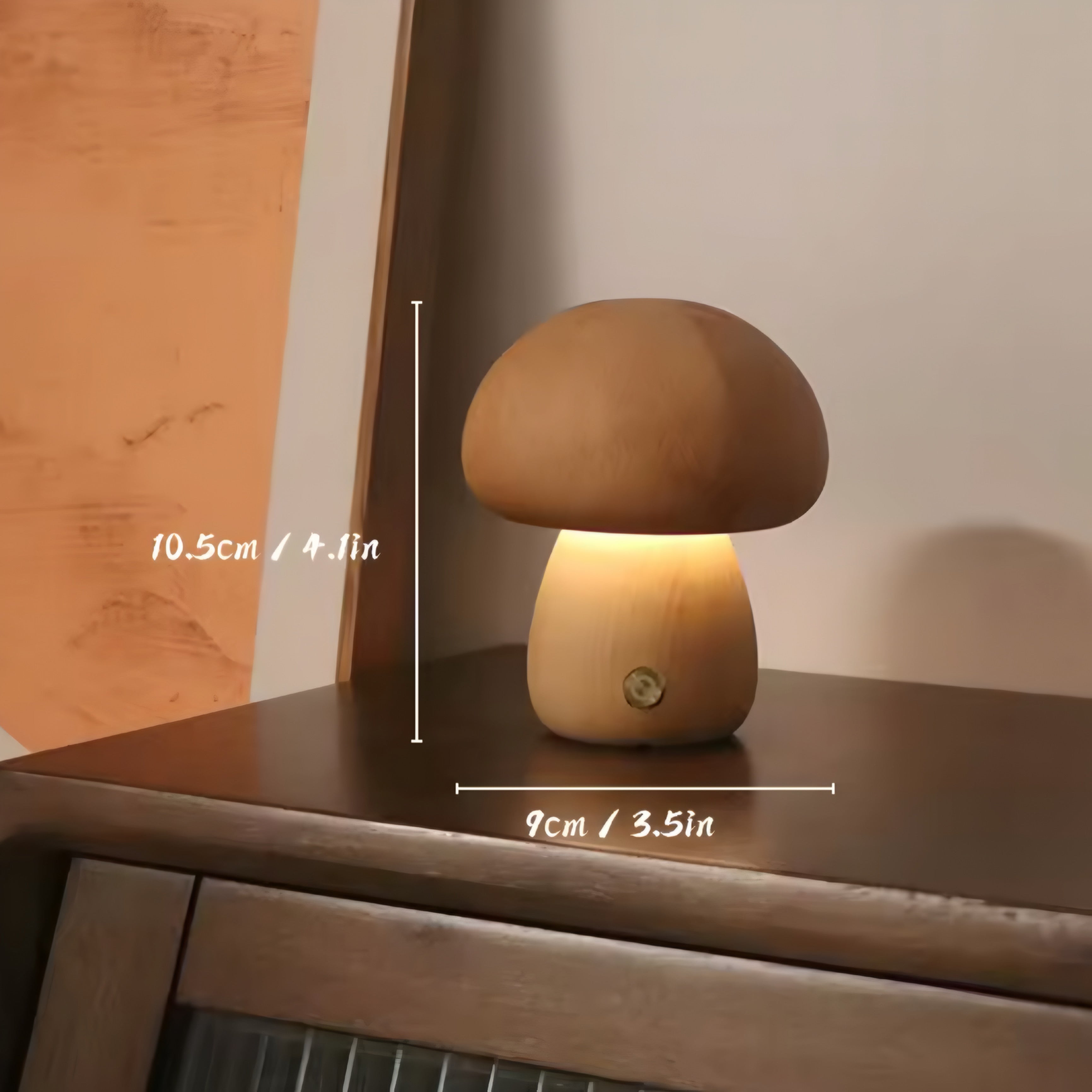 Lampe champignon en bois – lumière douce et chaleureuse