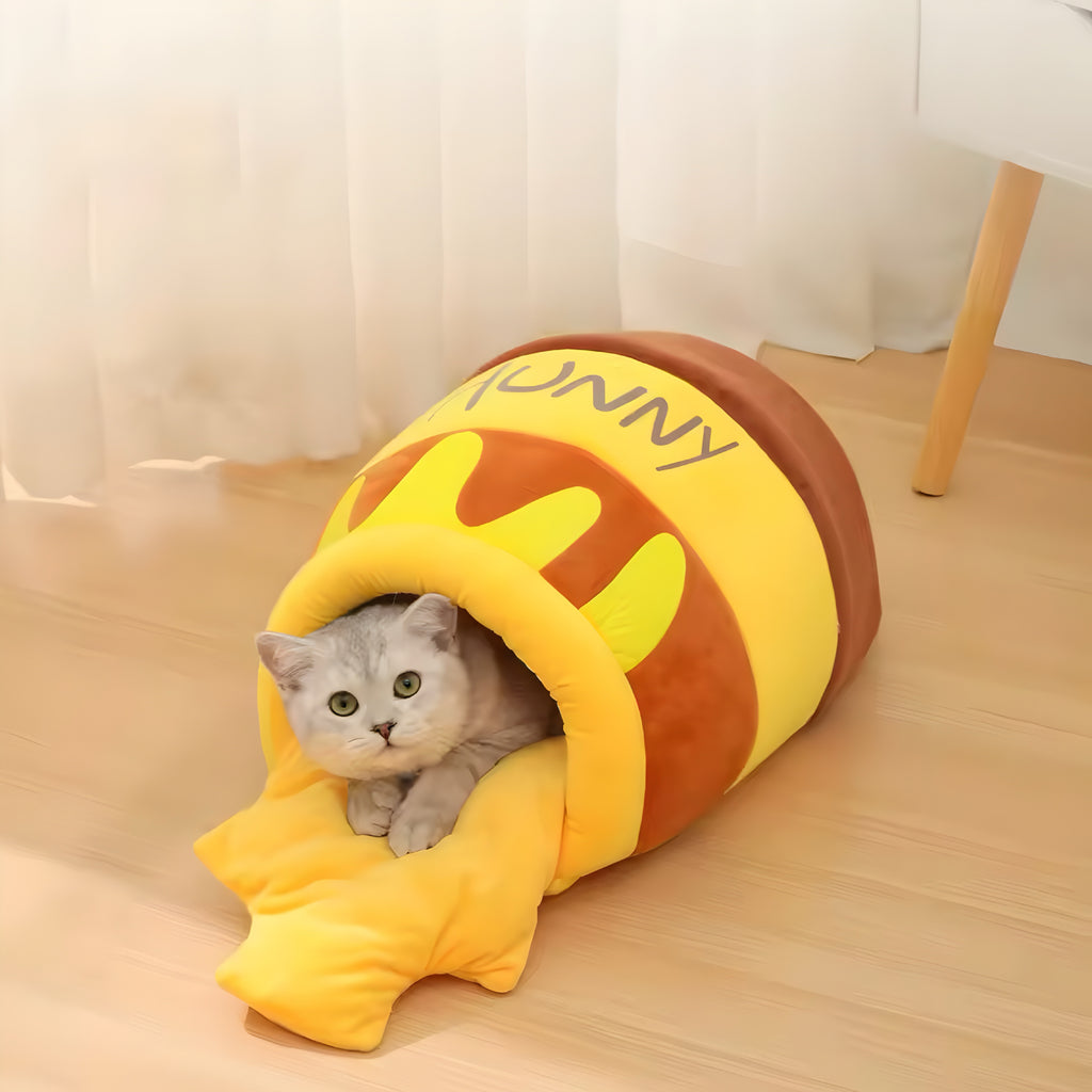 Panier pour chat pot de miel – lit douillet et design mignon