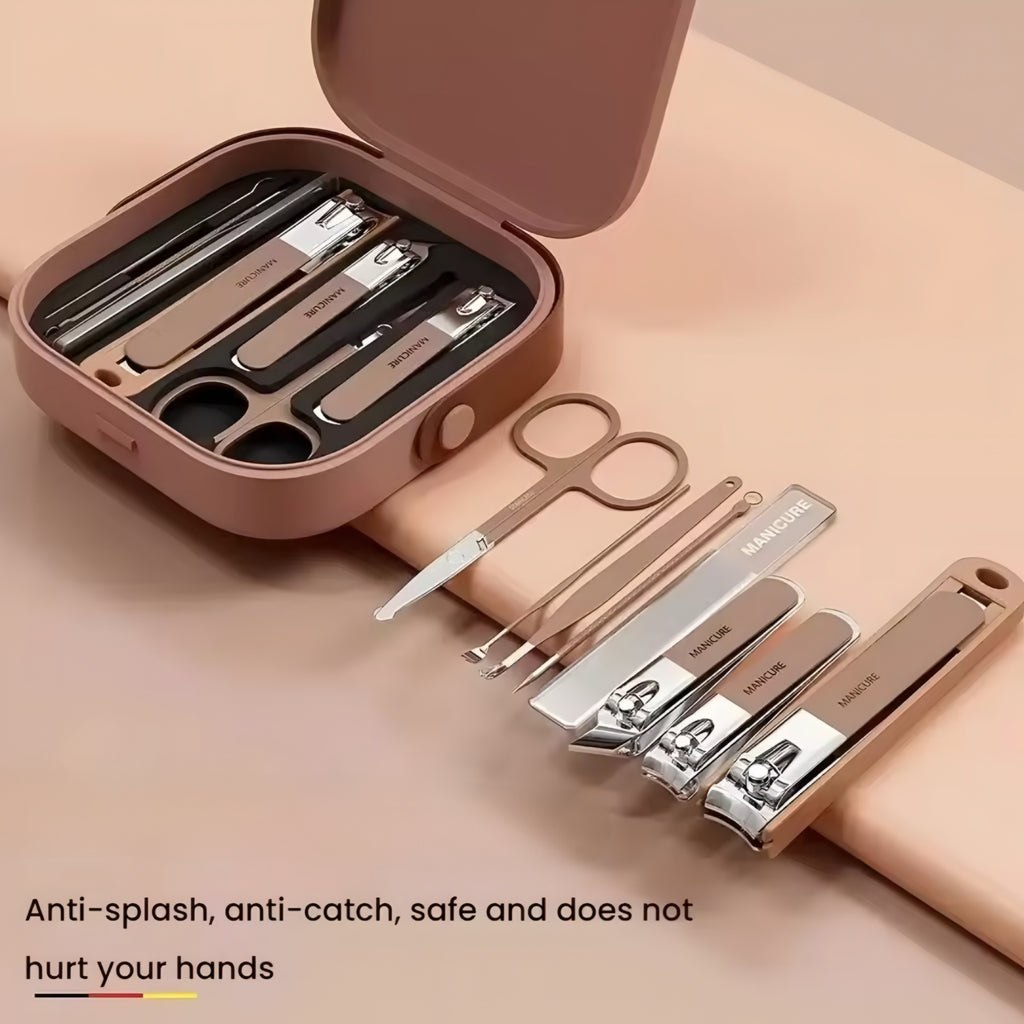 Kit manucure complet en acier inoxydable – soins des ongles précis et portable