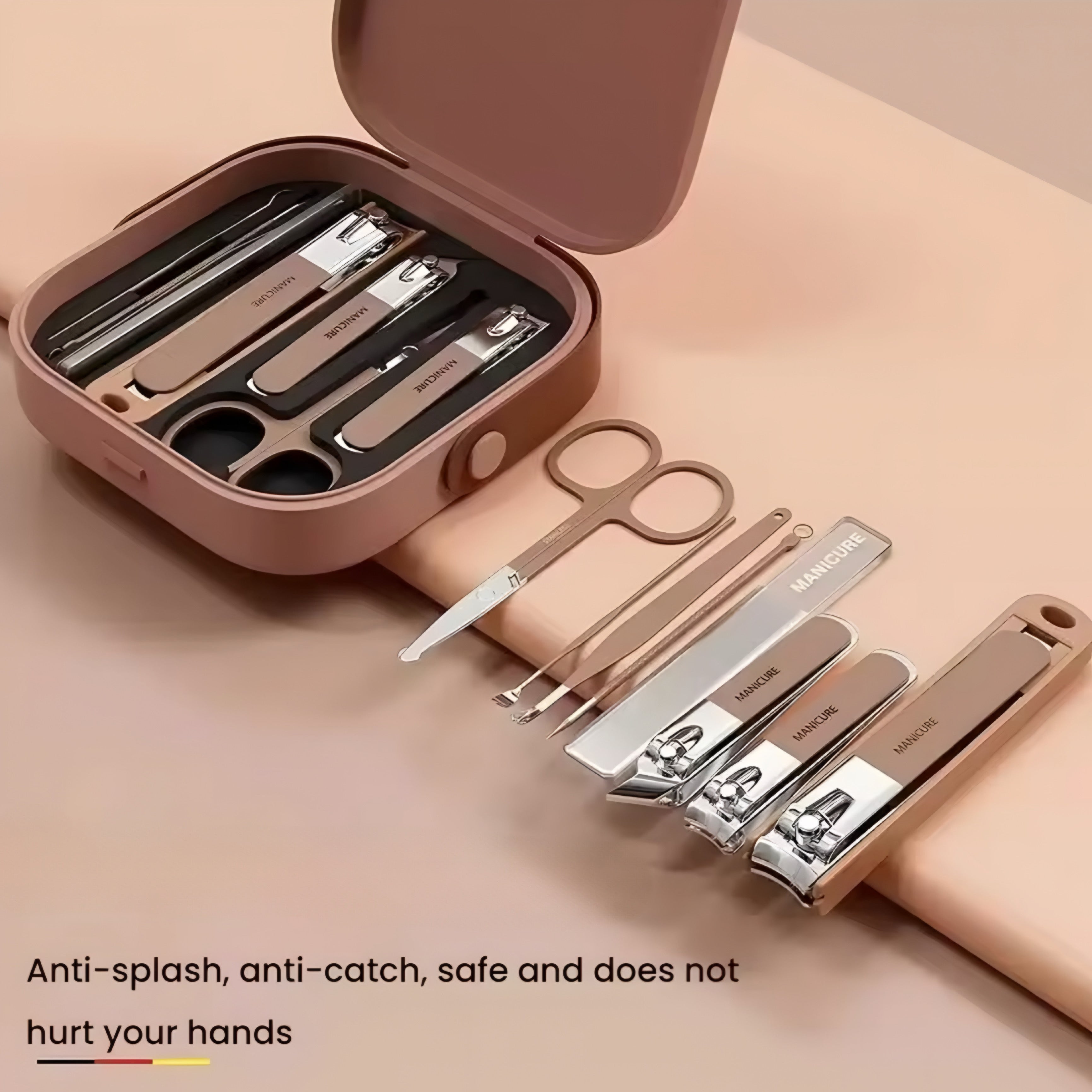 Kit manucure complet en acier inoxydable – soins des ongles précis et portable